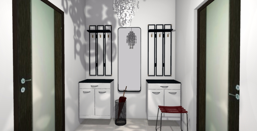 Przedpokój biało-czarny