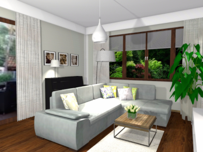 Salon w domu jednorodzinnym