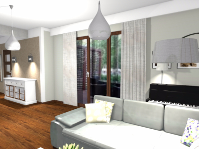 Salon w domu jednorodzinnym