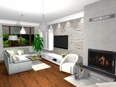 Salon w domu jednorodzinnym