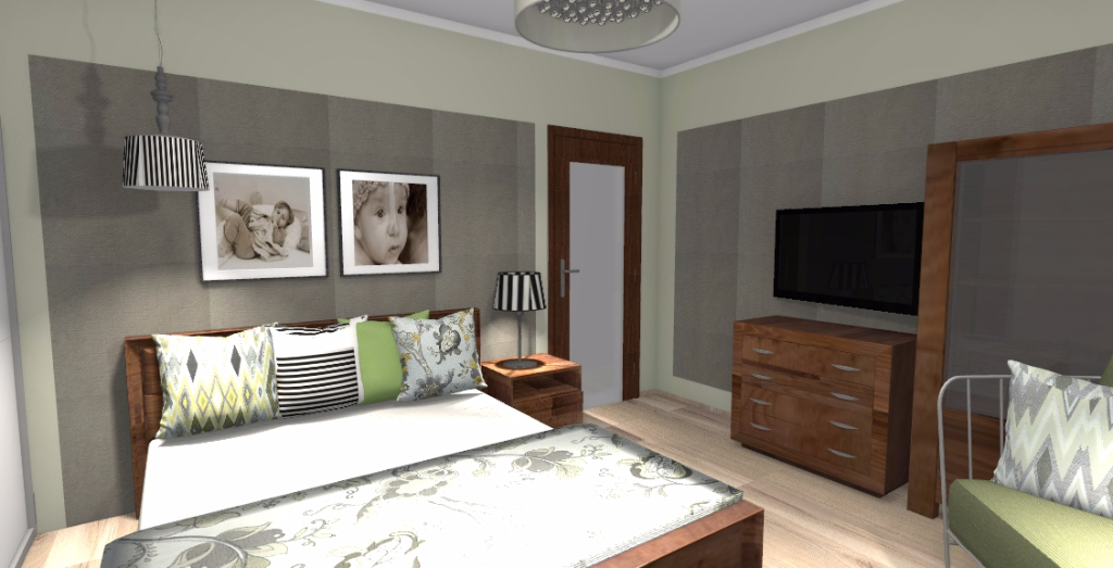 Sypialnia w beżach i szarościach