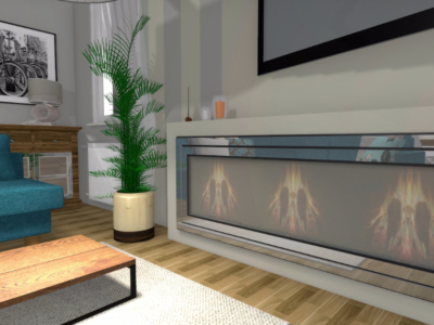 Salon z bio-kominkiem