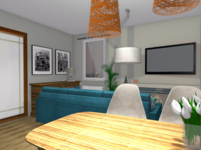 Salon z bio-kominkiem