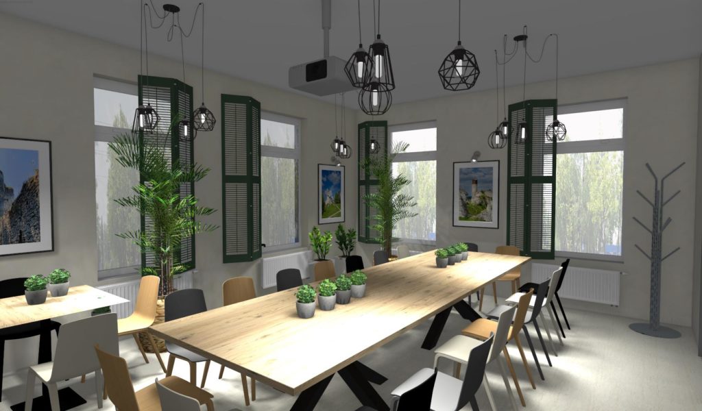 Sala konferencyjna w stylu eco