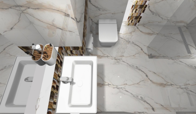 Bursztynowa mozaika w łazience