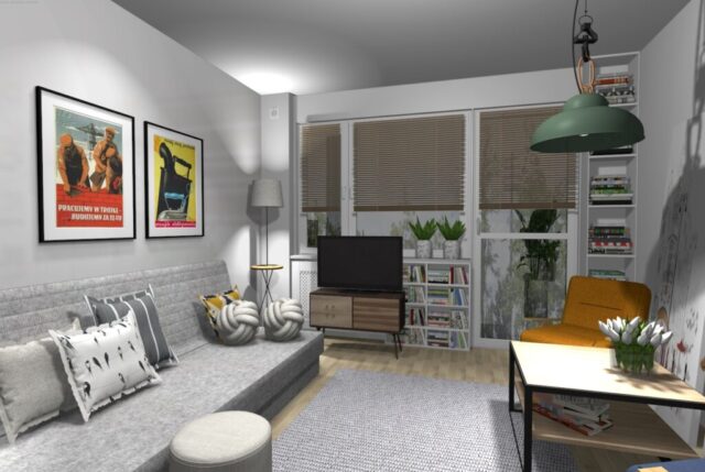 Salon w stylu lat 60.