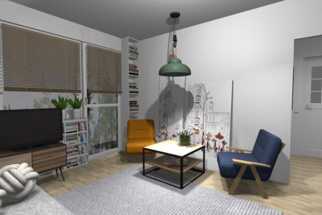 Salon w stylu lat 60.