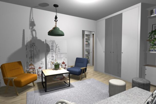 Salon w stylu lat 60.