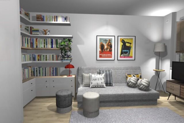 Salon w stylu lat 60.