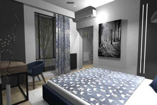 Sypialnia w stylu loft
