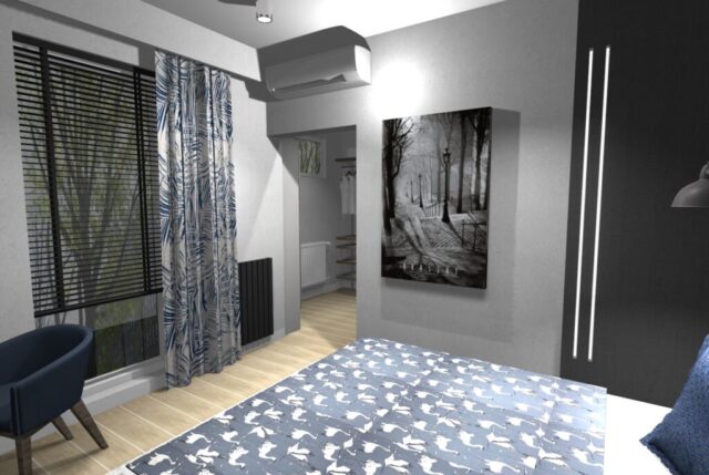 Sypialnia w stylu loft