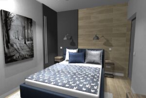 sypialnia w stylu loft