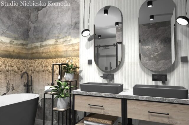 Czarna ceramika w łazience