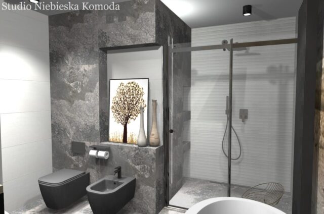 Czarna ceramika w łazience