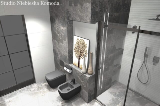 Czarna ceramika w łazience