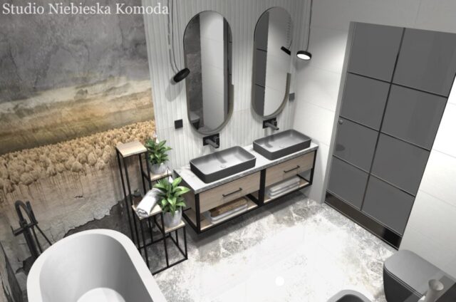 Czarna ceramika w łazience