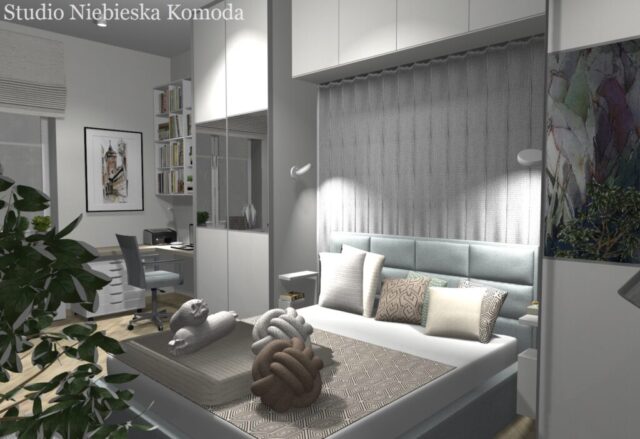 Tapicerowany zagłówek w sypialni Tapicerowany zagłówek łóżka w sypialni