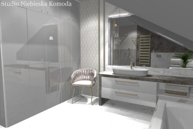 Jasna łazienka glamour