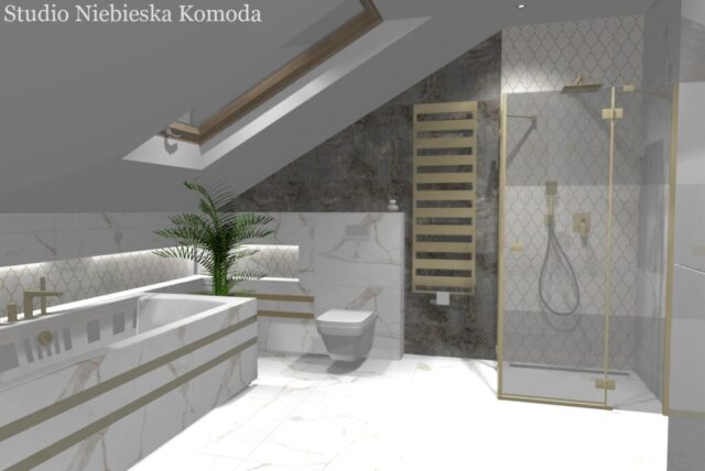 Jasna łazienka glamour