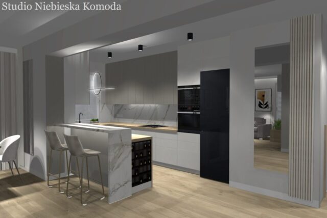 Nowoczesne lampy w kuchni i salonie
