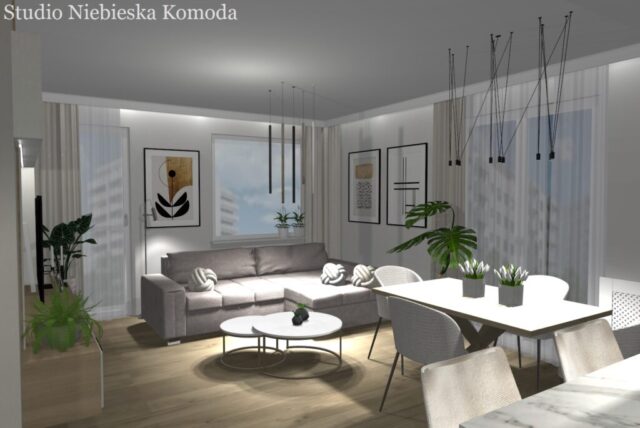 Nowoczesne lampy w kuchni i salonie