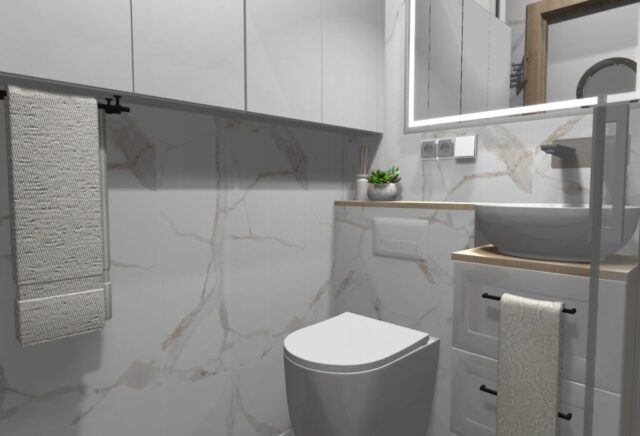 Niski stelaż wc w łazience Niski stelaż wc w łazience