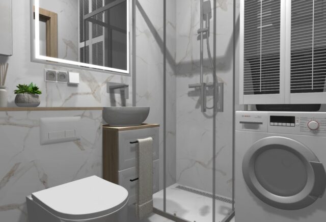 Niski stelaż wc w łazience Niski stelaż wc w łazience