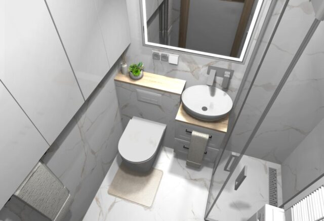 Niski stelaż wc w łazience Niski stelaż wc w łazience