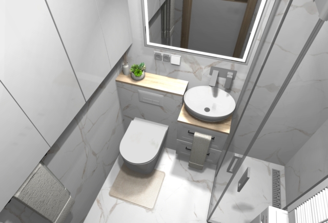 Niski stelaż wc w łazience