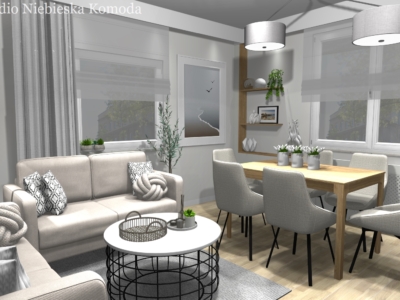 Zabudowa rur w salonie