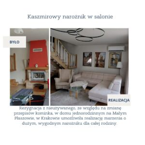 Kaszmirowy narożnik w salonie