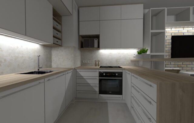 Wygodna kuchnia z półwyspem Wygodna kuchnia z półwyspem